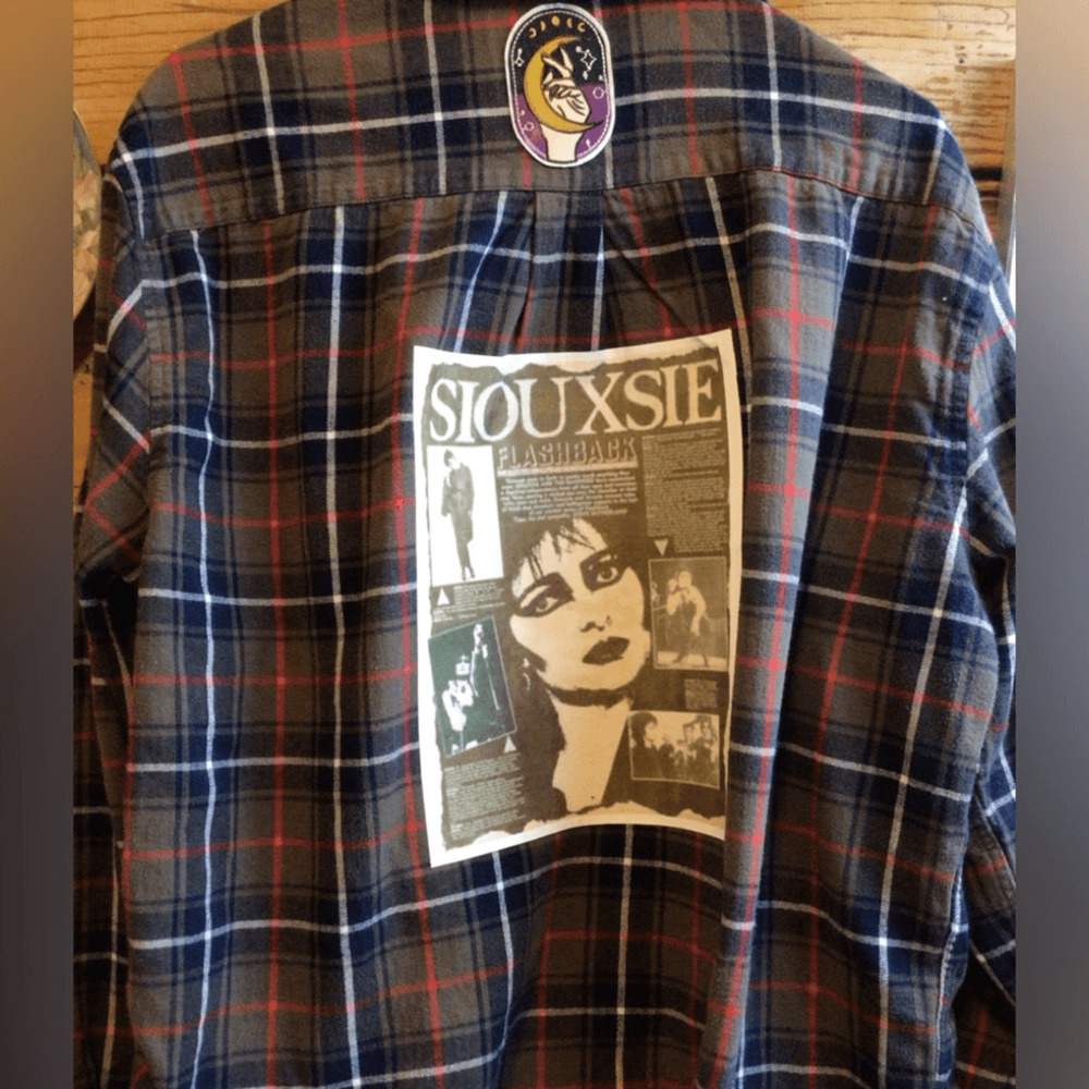 NEW! Upcycled Custom Flannel,Siouxsie
